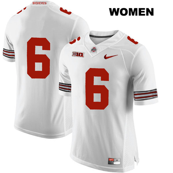 Ohio State Buckeyes Women's Kory Curtis #6 White Authentic Nike No Name College NCAA Stitched Football Jersey BR19D17OG